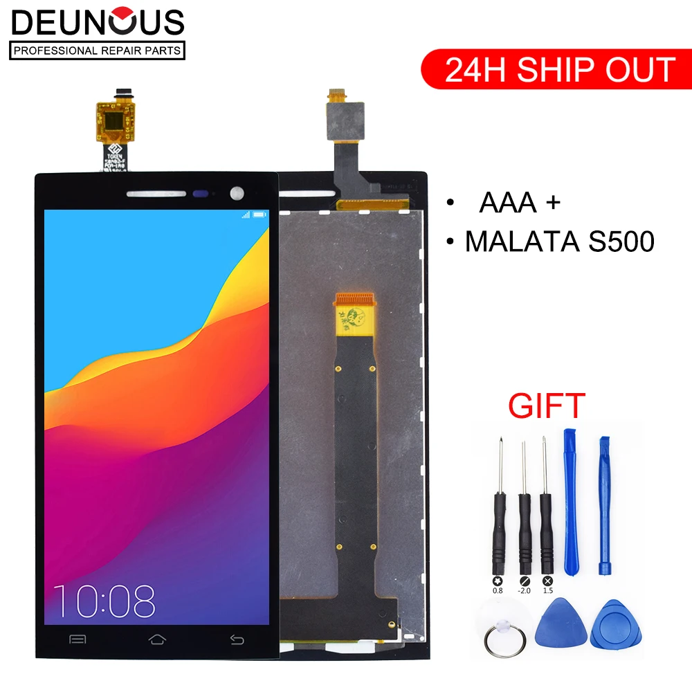 for malata s500 x500 fpc9255g v1 d lcd display touch screen black color mobile phone lcds with touch panel free global shipping
