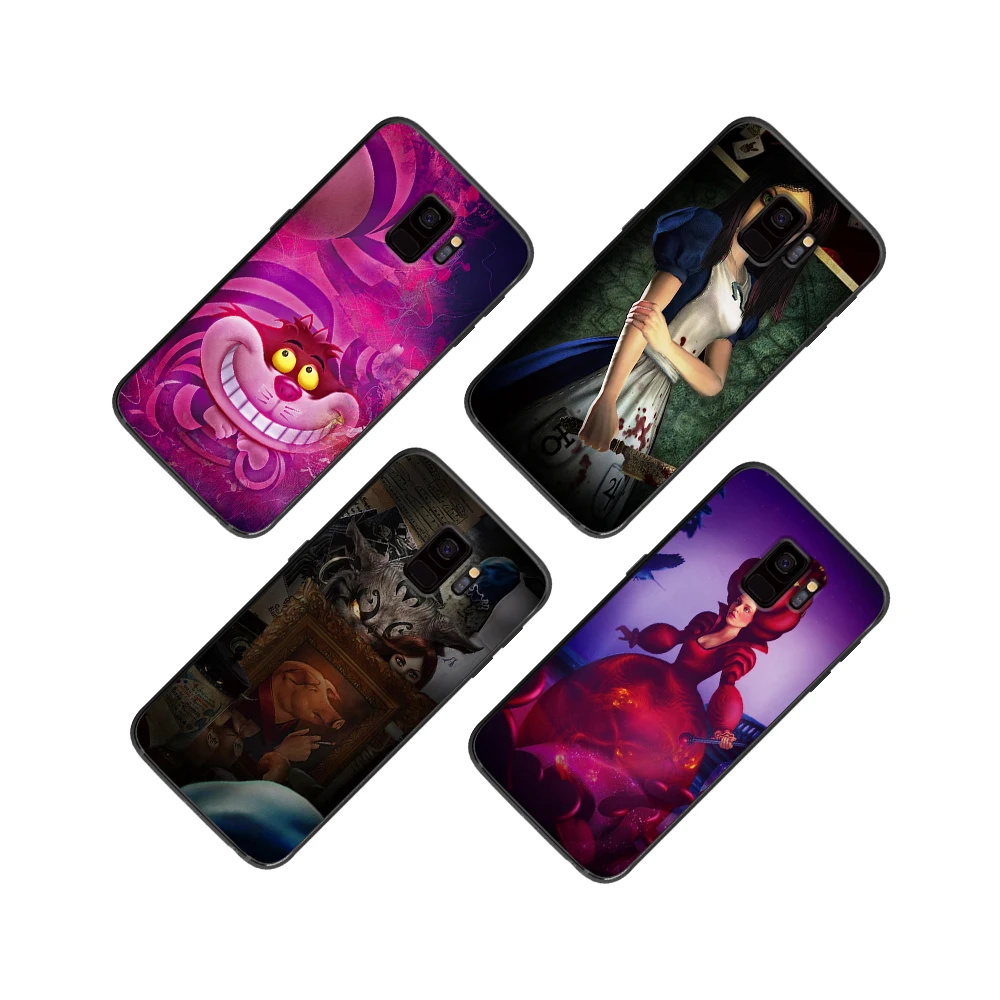 С оформлением в стиле Алиса стране чудес кота для samsung Galaxy A5 A6 A7 A8 A9 2018 2019 плюс M10 M20