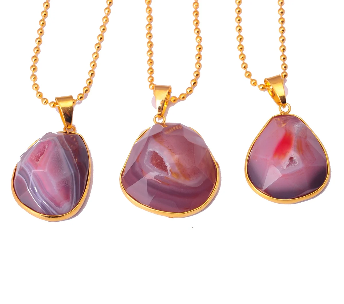 2019 Natural Stone Cave Crystal Pendant Plated Gold Gift For Women Girl Fashion Couple Rock Pendants | Украшения и аксессуары