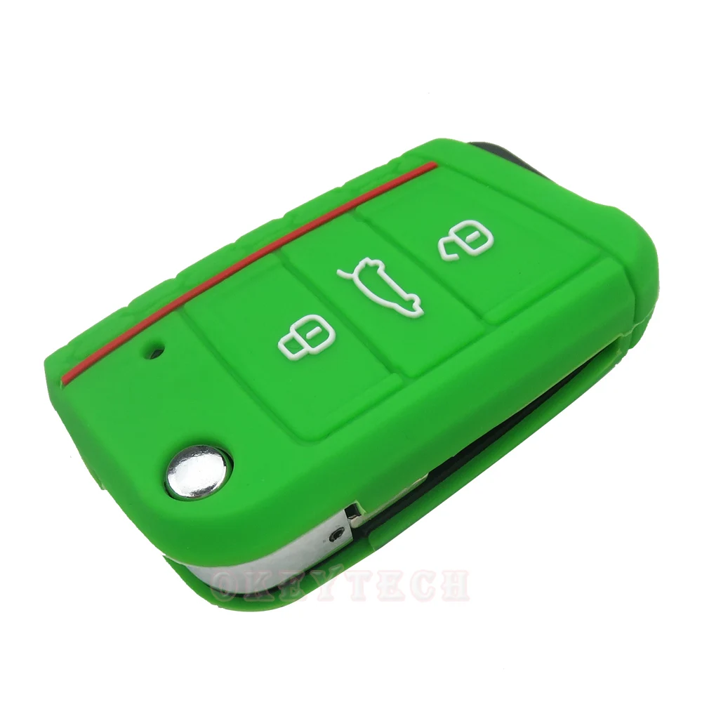 Силиконовый резиновый защитный чехол Okeytech для ключа VW Polo 2016 golf 7 MK7 Skoda A7 seat Leo|key fob