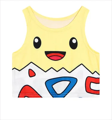 Harajuku/сексуальный Карнавальный костюм для девочек Pokemon go Pocket Road, милый укороченный топ с изображением морского монстра, Сейлор Мун, жилет, топы, рубашка, Косплей Аниме - Цвет: 1