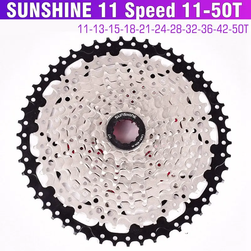 11S 11-50T SUNSHINE 11 speed Freewheel MTB Запчасти для горного велосипеда кассета Freewheel Золотой 11-42T 46T 50T для запчастей XT M8000 SLX M7000 M9000 - Цвет: 11S 11-50T