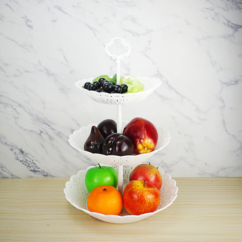 3 уровневая пластиковая подставка для торта и Фруктовая тарелка кексов белая