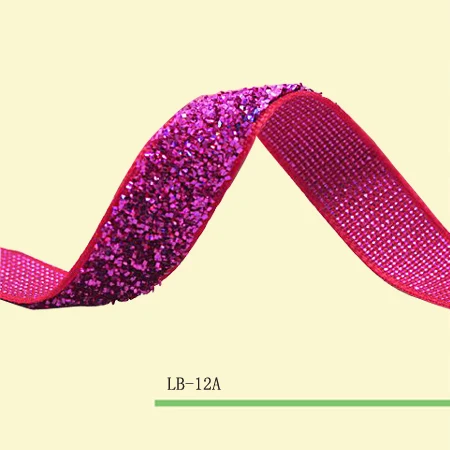 1 дюйм блестящая бархатная лента Блестящая розовая металлическая подарочная |