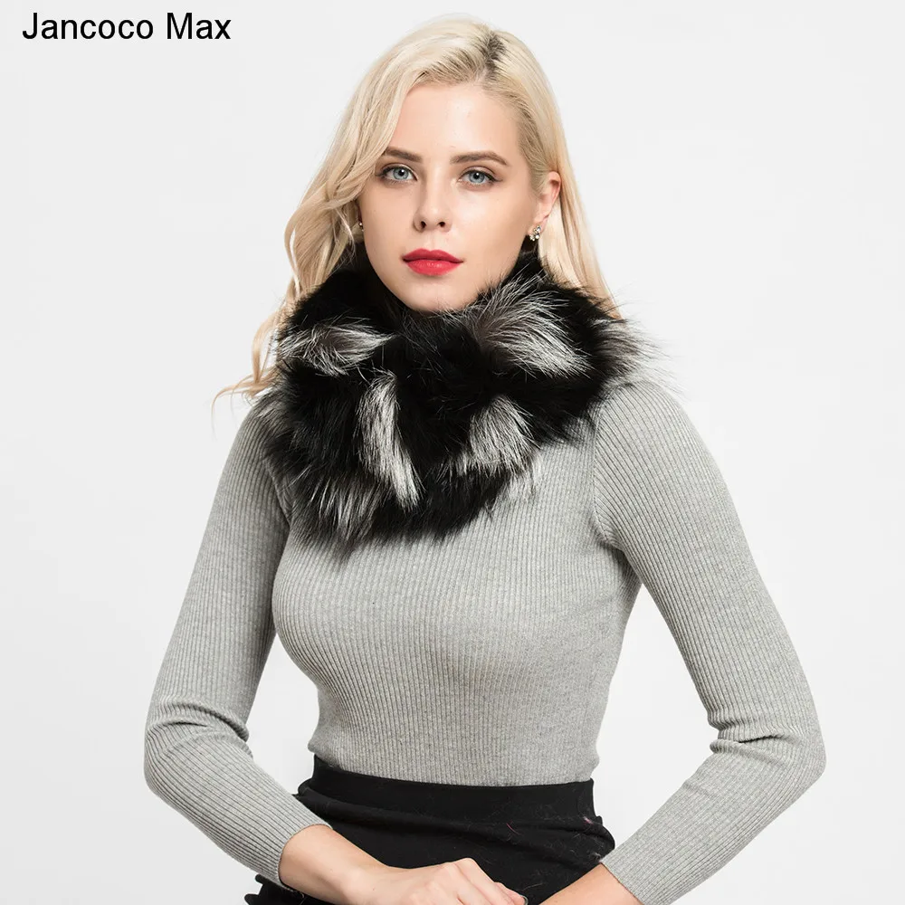 Jancoco Max реальный лисий мех шарф Стиль смешанные цветные шали зимние мягкие теплые глушители оптом/в розницу S7181
