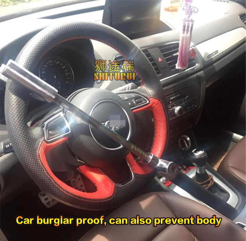 Блокировка рулевого колеса автомобиля Передняя ручка автомобиля Блокировка автомобиля двусторонняя сигнализация ведущий замок блокировки руля Противоугонная бейсбольная дубинка железный стержень