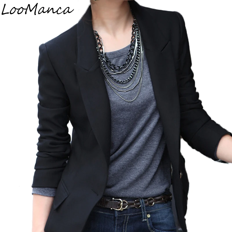 Женские блейзеры и куртки новинка 2019 Модный маленький Блейзер на одной пуговице