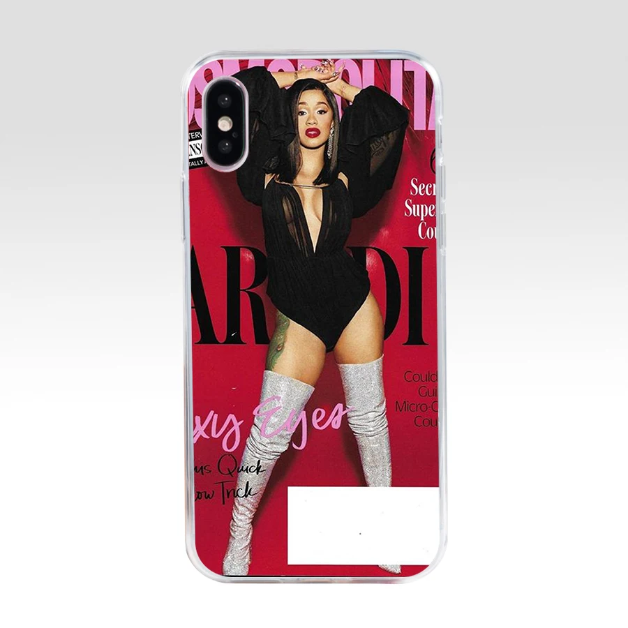 165H Cardi B Мягкий Силиконовый ТПУ чехол для телефона iphone 5 5s se X XR XS Max чехол|Бамперы| |