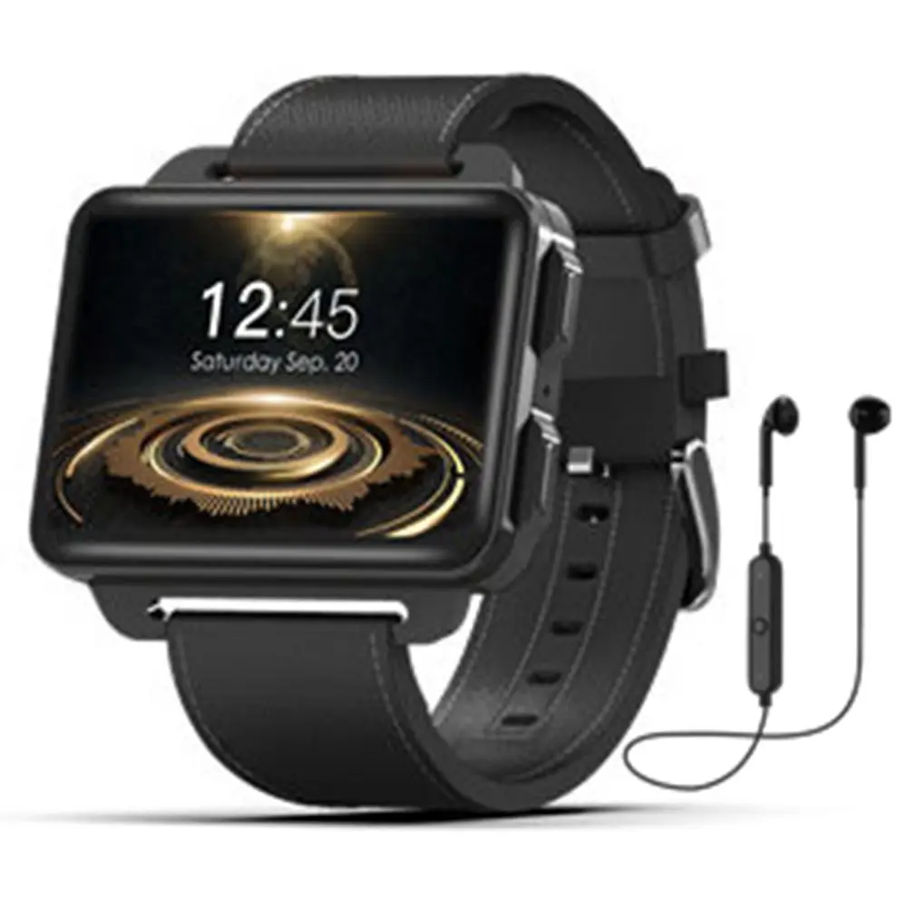black add headest Новые 3g Смарт-часы 2,2 дюймов Android 5,1 MTK6580 батарея 1200 мАч Bluetooth сердечный ритм gps WiFi умные часы PK DM98 DM2018 LEM4 PRO - Цвет: black add headest