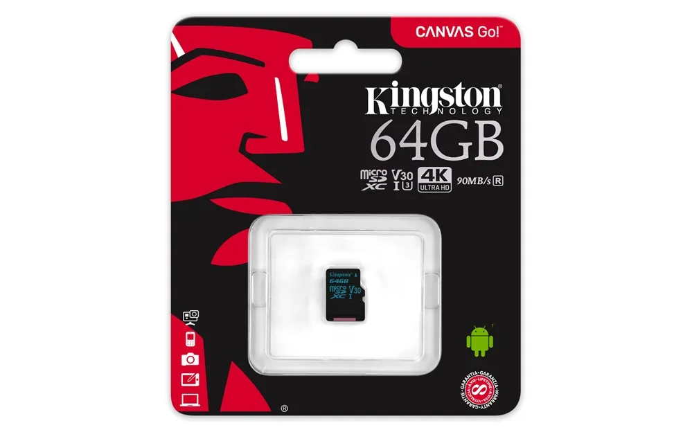 Kingston Technology Canvas Go! 64 ГБ MicroSDXC класс 10 UHS-I 90 Мб/с 45 МБ/с | Компьютеры и офис