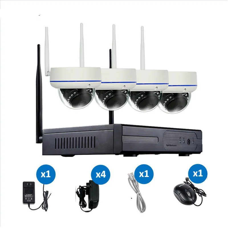 1080P 4CH Wireless NVR CCTV System wifi 2.0MP IR Outdoor Dome P2P IP Camera Waterproof Security Video Surveillance Kit | Безопасность и