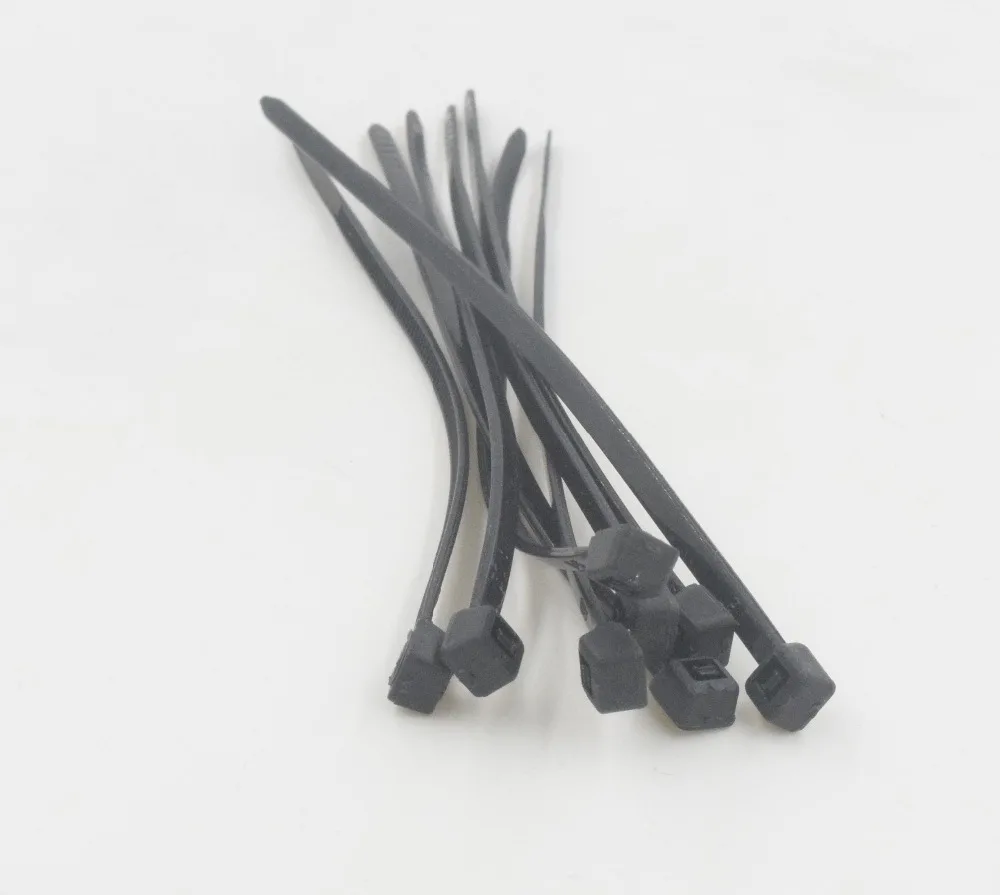 Самоблокирующиеся пластиковые нейлоновые кабельные стяжки черного цвета ширина