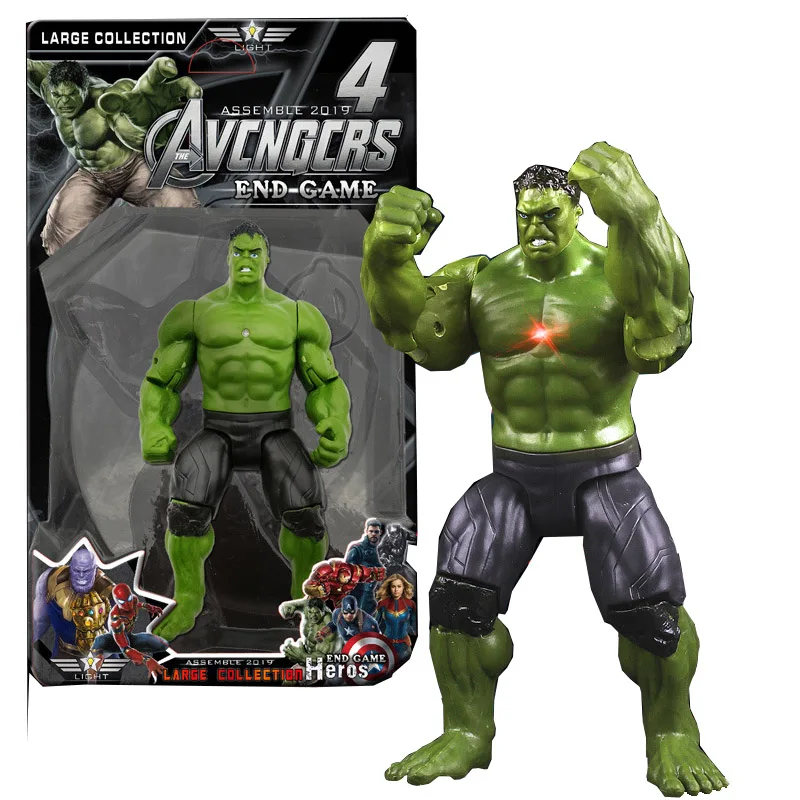 Экшн фигурки Marvel Avengers4 18 см танос Халк Бастер Человек паук Железный человек