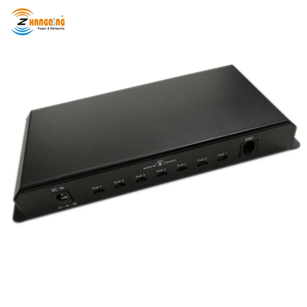 PoE Ethernet коммутатор 1000 Мбит/с пассивным на 7 портах 1 Uplink 24В 48В режим A Режим B