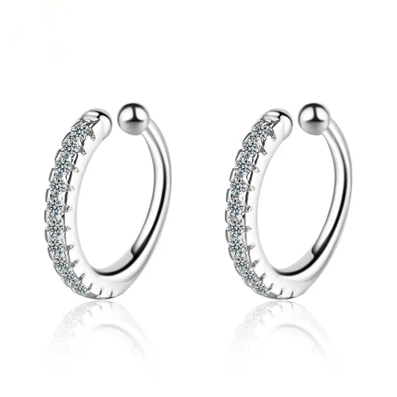 

Round Zircon Ear Clip Earless Hole Earrings For Women Trend Creative Party Gifts Jewelry oorbellen SAE361