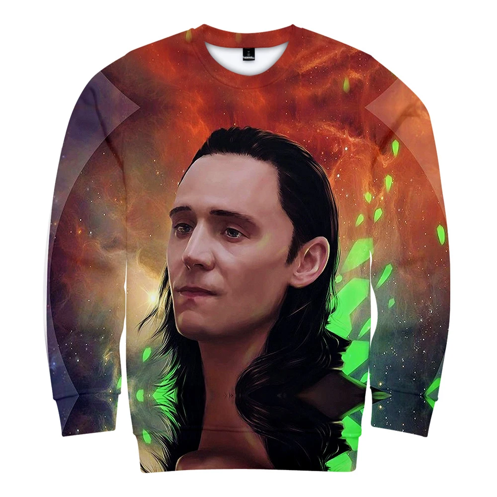 3D LOKI The Dark World Harajuku Толстовка с круглым воротником модная толстовка длинными