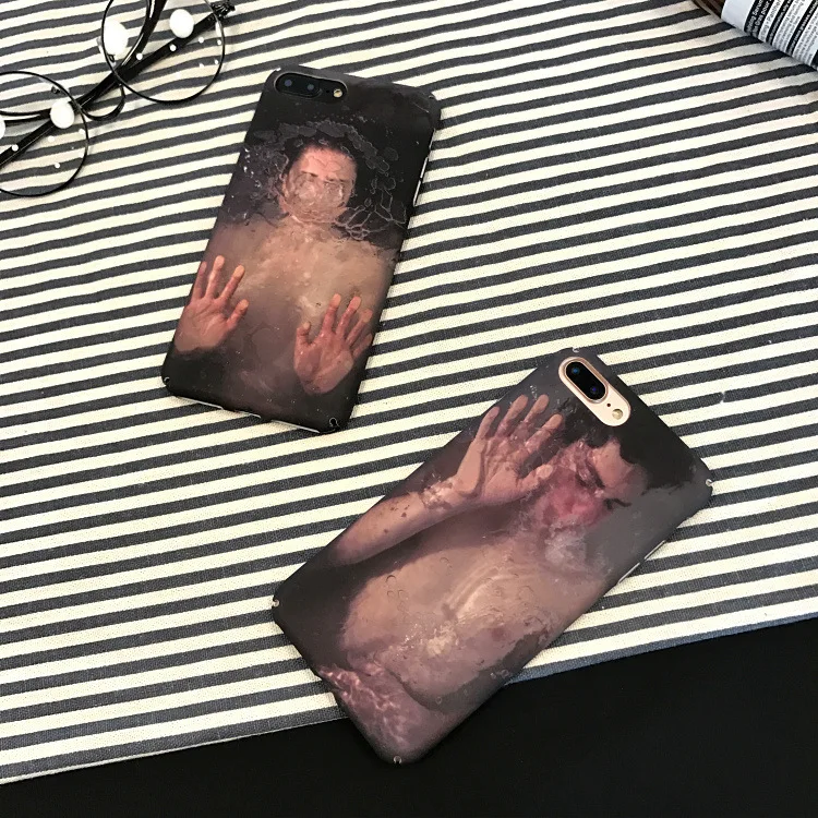 Retro Abstract Art Underwater Boy&ampGirl Couple Phone Case For iPhone 6 Puls 6S 7 8 X XS Cases Matte Hard Plastic Covers |