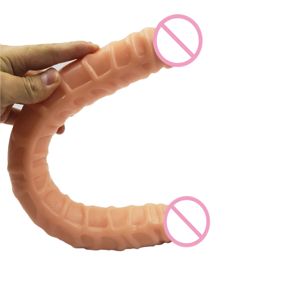 Супердлинный двойной фаллоимитатор 43*4 см реалистичный мягкий пенис для