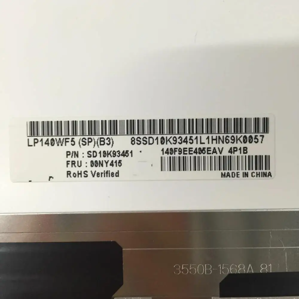 LP140WF5 (SP) (B3) Новый 14 0 &quotFull HD ноутбук светодиодный ЖК экран SPB3 для Lenovo ThinkPad T460s IPS FHD