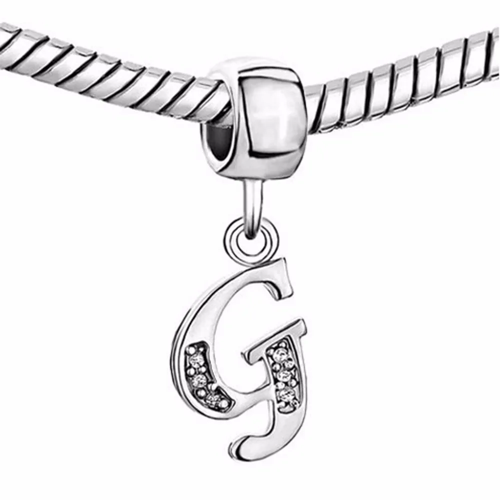 Бесплатная доставка подвеска-Шарм с буквами G и белыми кристаллами подарок на