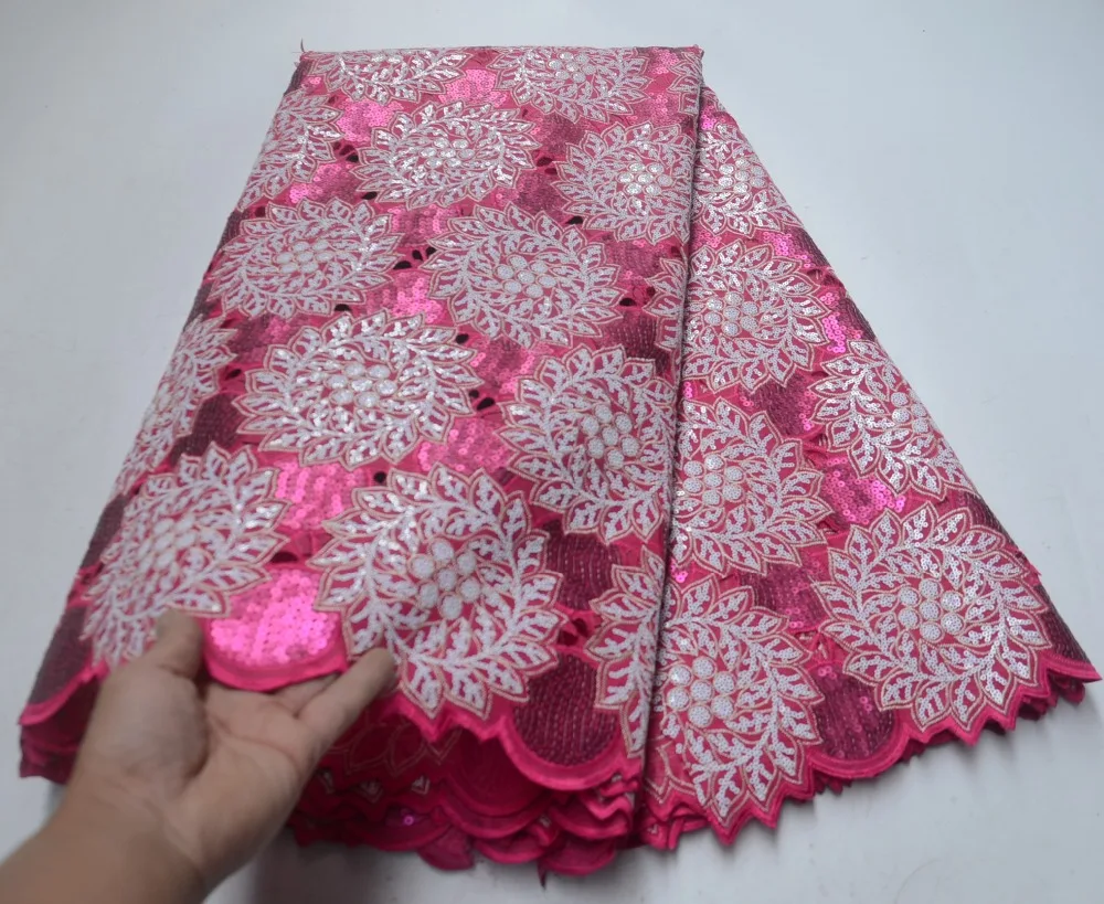

Fashion French Nigerian sequins Organza Tulle Lace Fabric 2019 High Quality Tulle African Laces Fabric For Wedding dress