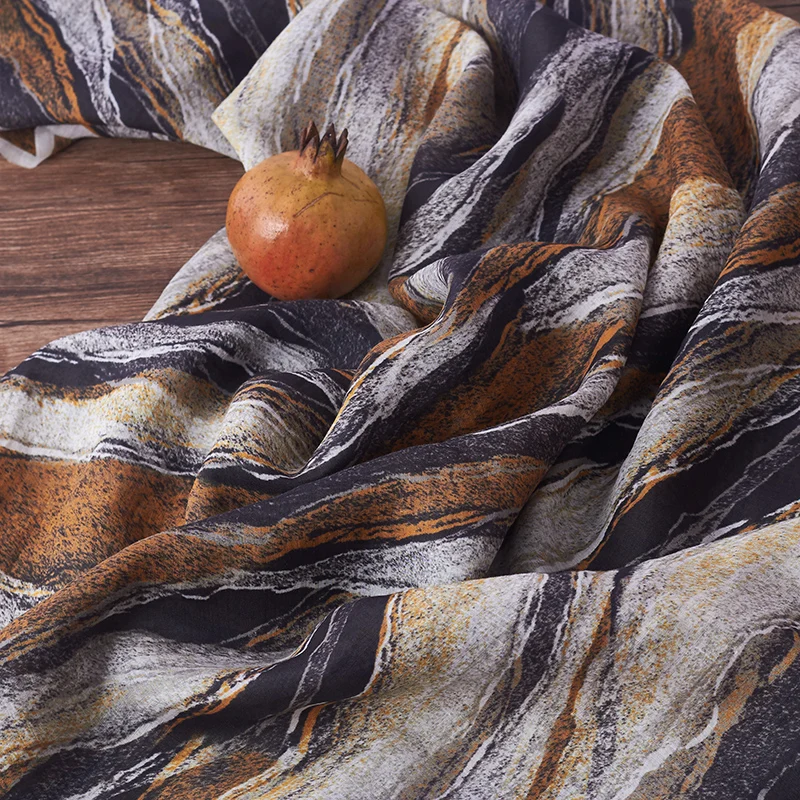 Высококачественная Изысканная однотонная ткань рами коричневые полосатые