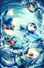 Алмазная 5d Вышивка сделай сам, мультяшный Покемон в воде, алмазная живопись, мозаичные картины стразы, вышивка крестиком, домашний декор