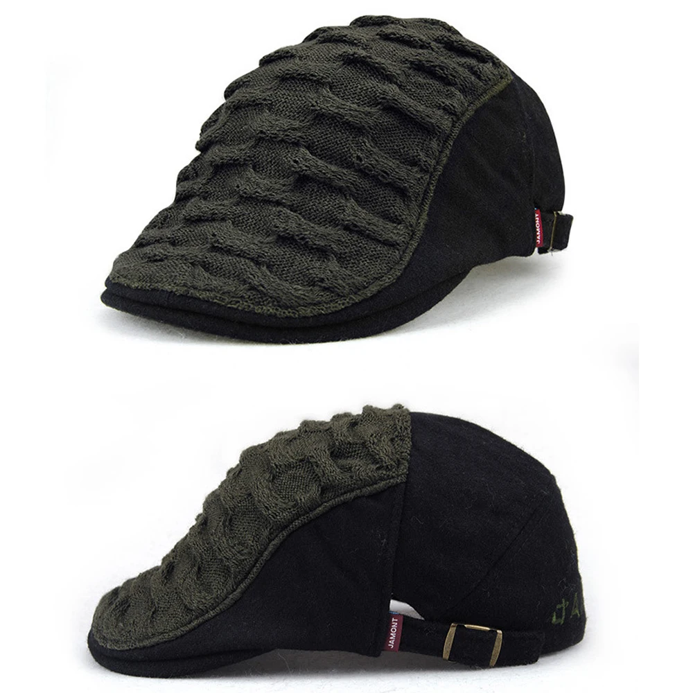 Men Women Woven Knitted Wool Newsboy Ivy Caps Winter Warm Vintage Beret Hats British Gentleman Boina Duckbill Peaked Cap |