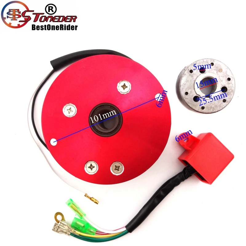 Stoneder гоночный статор красный ротора Зажигания Комплект cdi для 110cc 125cc 140cc двигатели автомобиля китайский Lifan YX для Dirt Pit Bike мотоцикл