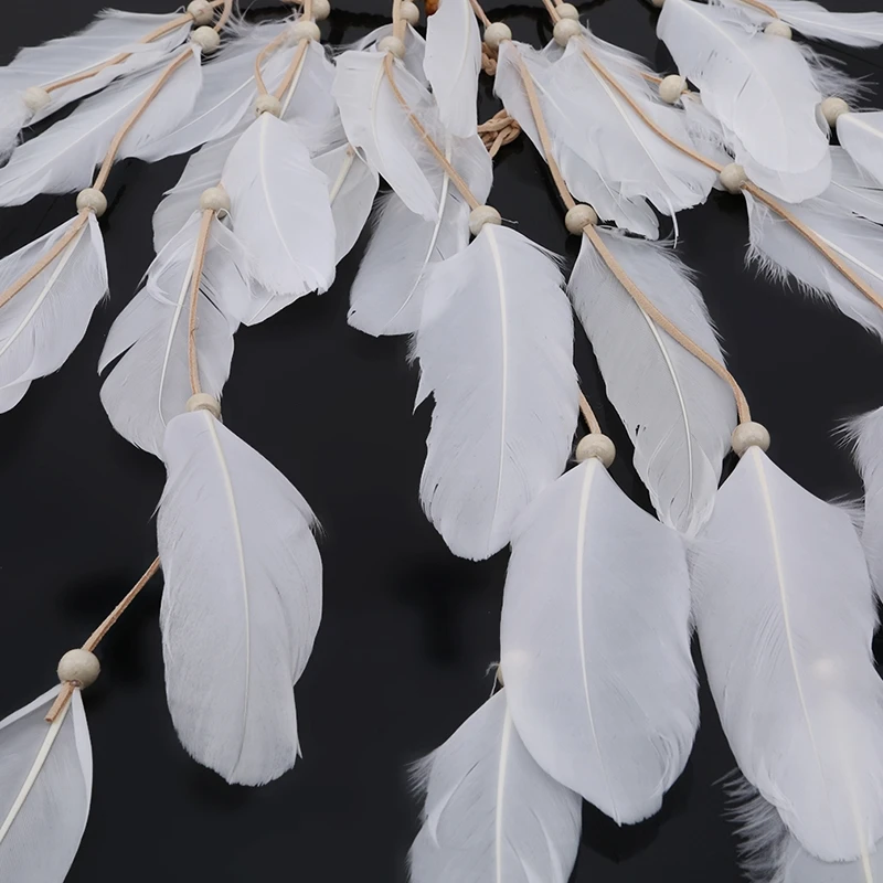 Головная повязка с индийским пером в стиле бохо головной убор веревкой для волос