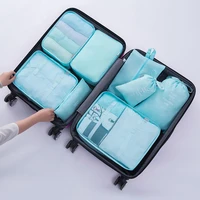 high capacity waterproof travel luggage organize bag 8 pieces set storage breathable mesh sundries makeups shoes zip bag