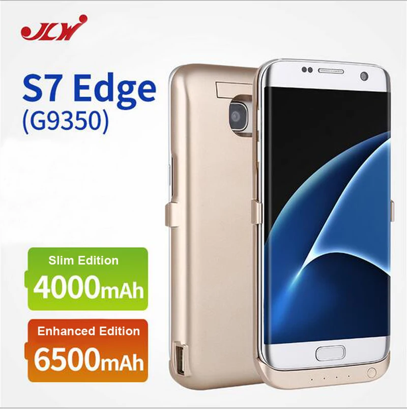 JLW 6500mAh Клип зарядное устройство чехол для Samsung S7 Edge Внешняя батарея резервного