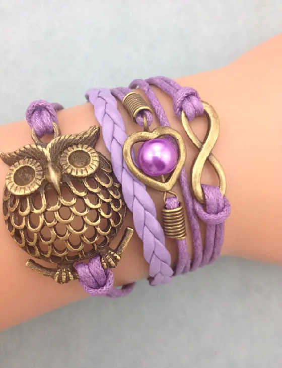 1 шт. бесконечно ручная работа браслет. металл очарование воск шнур кожаный