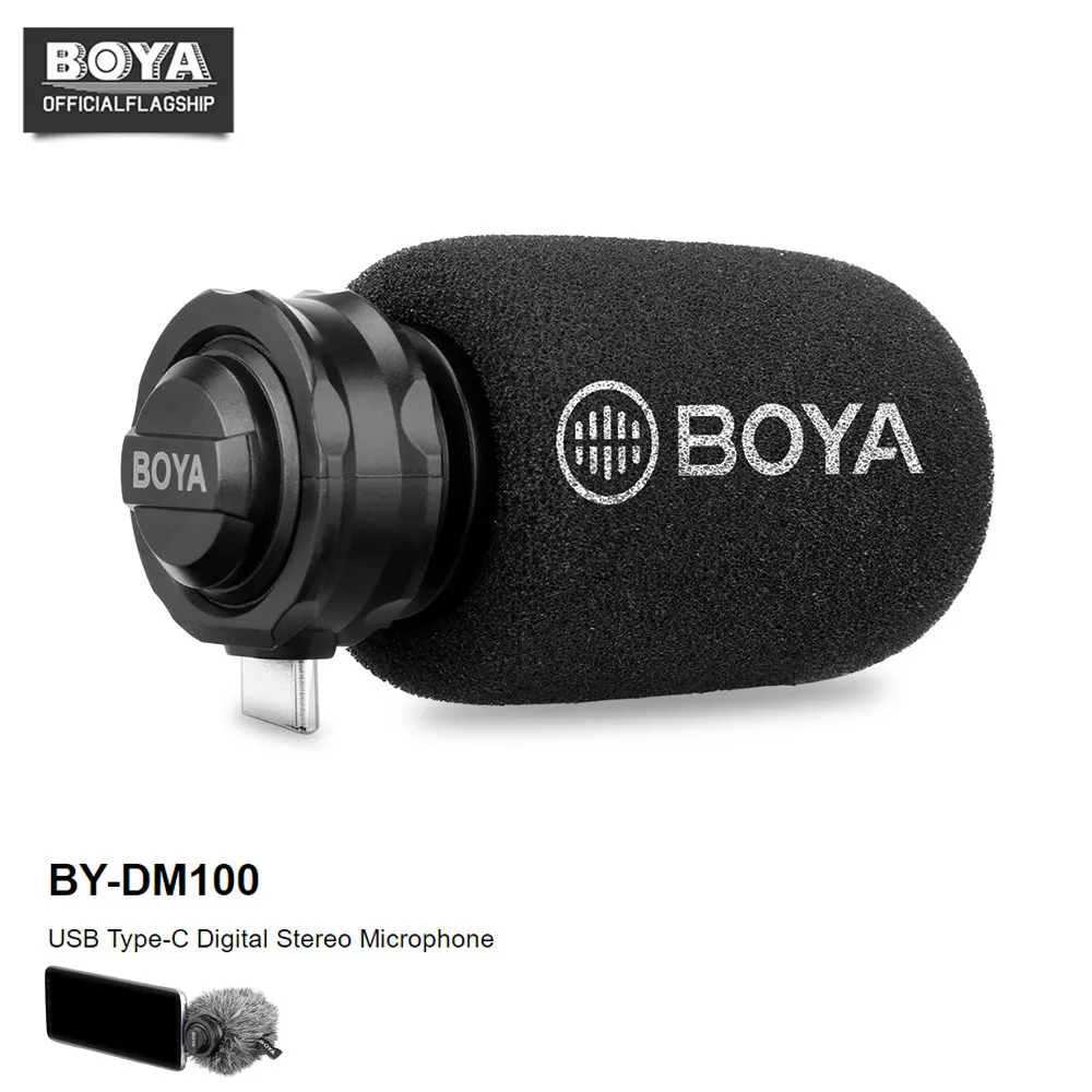 

BOYA BY-DM100 Digital Condenser Stereo Microphone for Android Huawei SAMSUNG Galaxy s9 s9+ USB Type-C