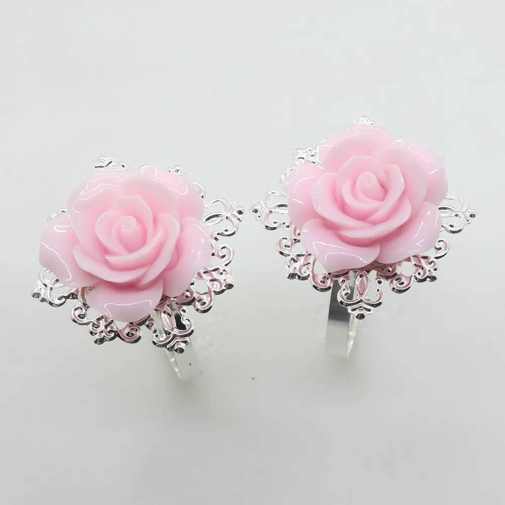 10 шт./лот смолы Роуз Кольца для салфеток свадьбы держатель приемов подарки