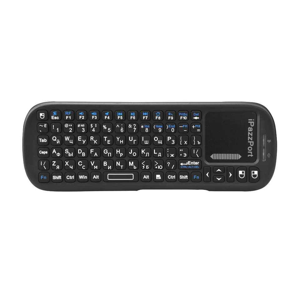 IPazzPort русская 2 4 GHz Мини Портативная Беспроводная клавиатура Air Mouse с тачпадом для