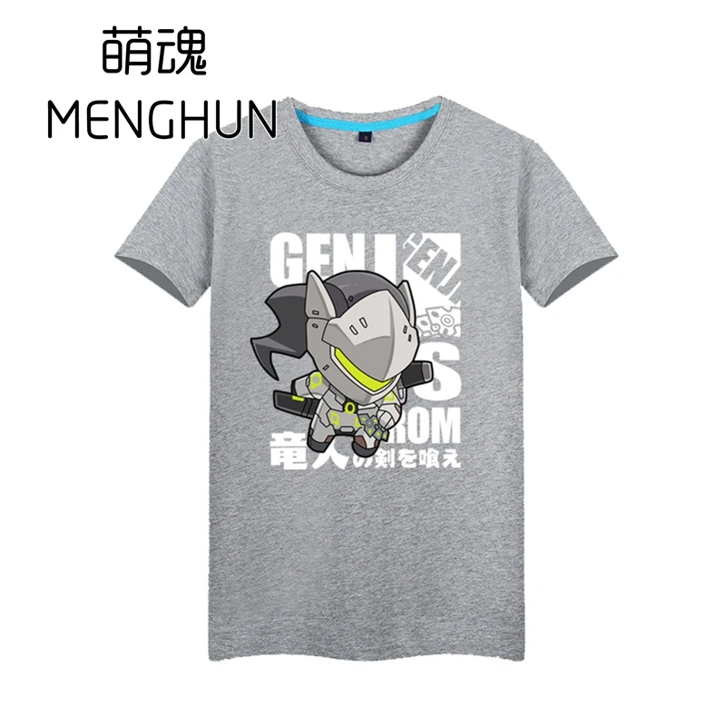Милый Герой OW Genji футболка genji прекрасная версия Высококачественная fans рубашка