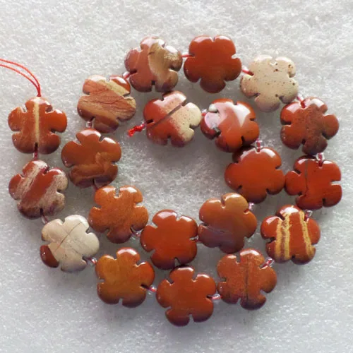(1 прядь/партия) Оптовая Продажа Натуральные резные красные яшмы с цветком из