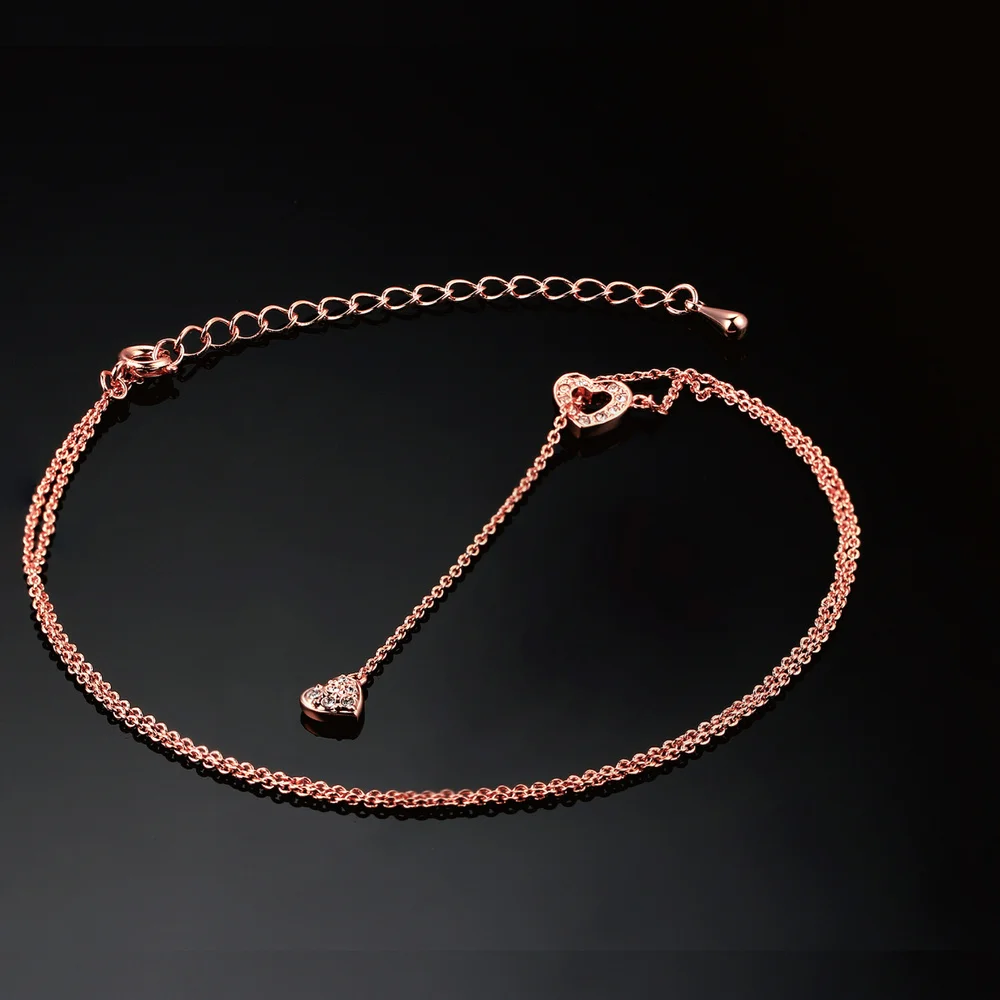 Ожерелья и подвески в форме сердца с фианитом розовое золото|pendant rose gold|brand