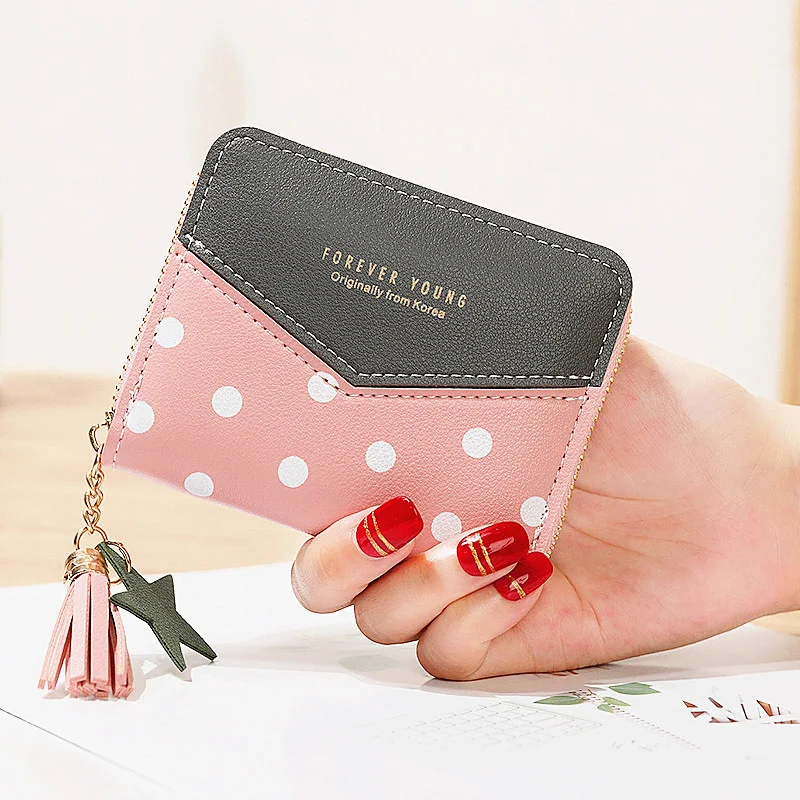 

Wallet Short Women Wallets Zipper Purse Patchwork Fashion Decorative pattern Wallets Trendy Coin Purse Card Holder Leather