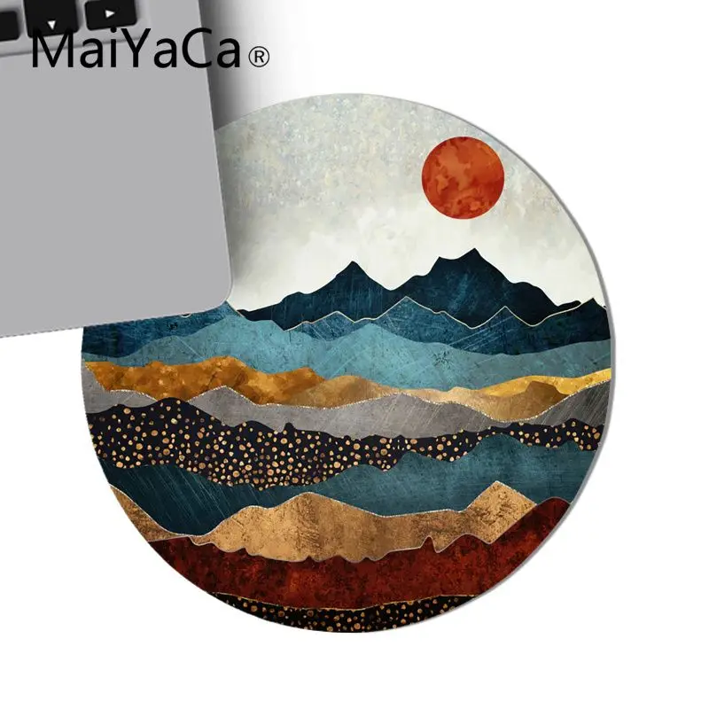MaiYaCa Индиго горы офисных мышей геймер мягкий круглый коврик для мышки с аниме Новые супер мило игровой коврик для Мыши для ноутбуков Gamer