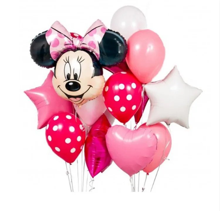 12 шт. 18 дюймов звезда гелиевая фольга надувные шары Mickey minnie mouse балон с днем рождения шарики, День подарков будущей матери 1th Декор ко дню рождения globos