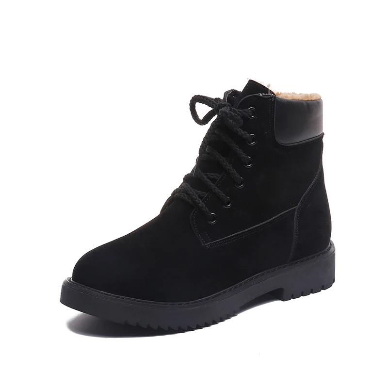 Зимние Для женщин из флока Теплые ботильоны Повседневное Стиль модные высокие