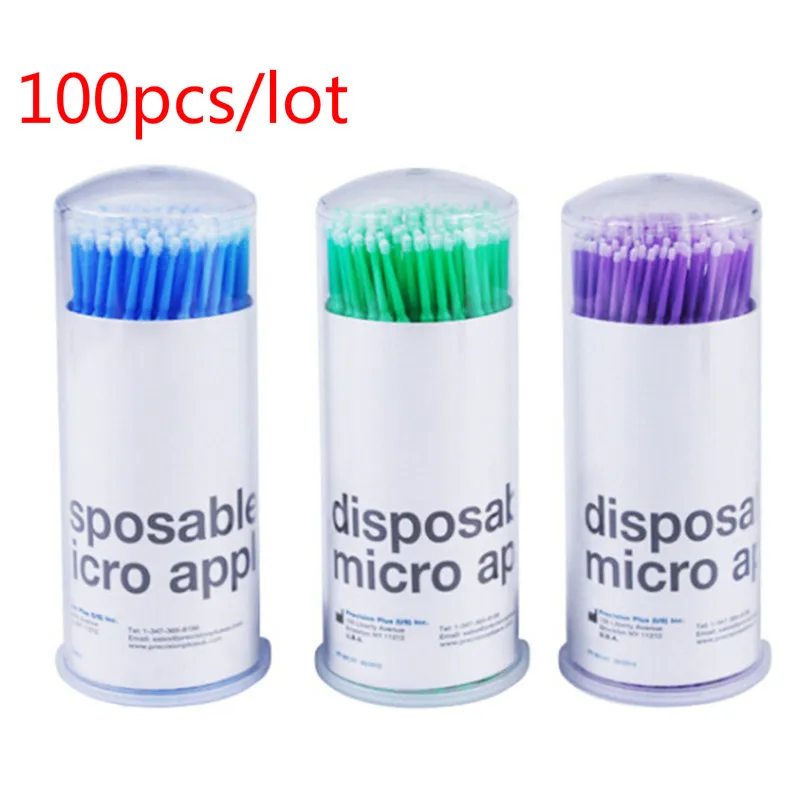 

100PCS/Lot Disposable Eyelash Brushes Swab Microbrushes Eyelash Extension Tools Individual Eyelashes Removing Tools Applicators