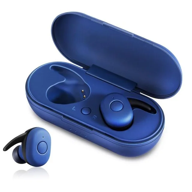Синий Портативные DT-1 TWS Беспроводные Мини Bluetooth наушники мобильные стерео наушники спортивные наушники с микрофоном зарядная коробка - Цвет: Синий