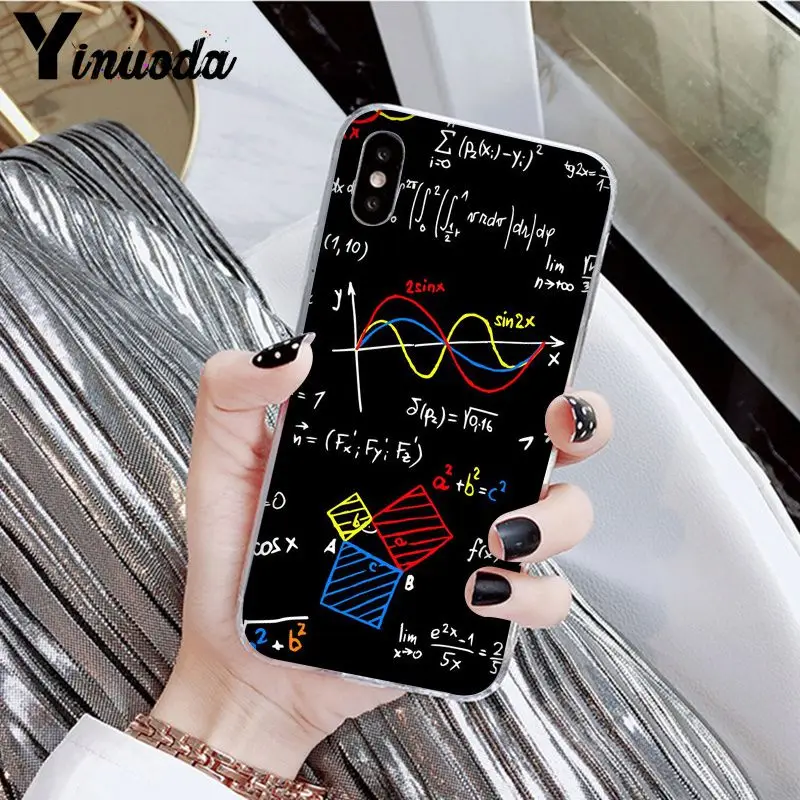 Yinuoda Математическая физика формула экспрессии силиконовый чехол для телефона чехол для iPhone X XS MAX 6 6s 7 7plus 8 8Plus 5 5S SE XR