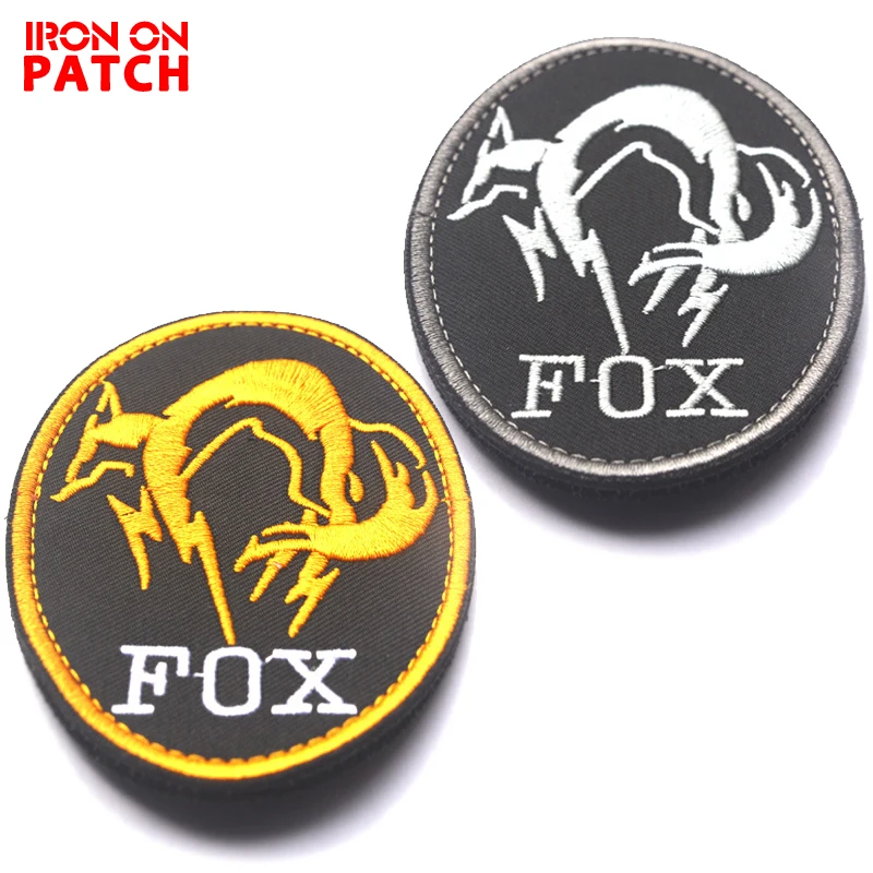 

Gear Solid MGS FOX HOUND Embroidered Patches Hook & Loop Special Force Group Ghost Badges For Cloth Tactical Military PATCH