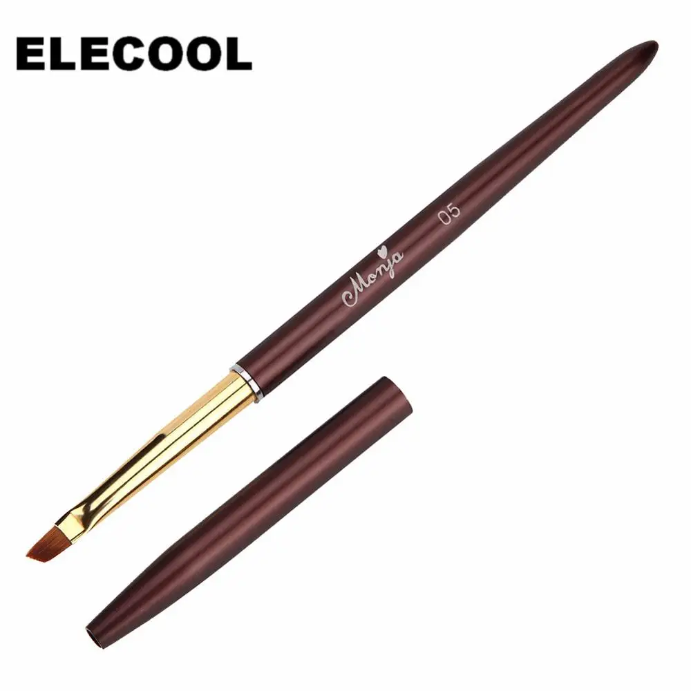 05 ELECOOL профессиональная кисть для дизайна ногтей, ручки с металлической ручкой для УФ-геля, рисования, накладки, кисти для ногтей, маникюрные инструменты - Цвет: 05