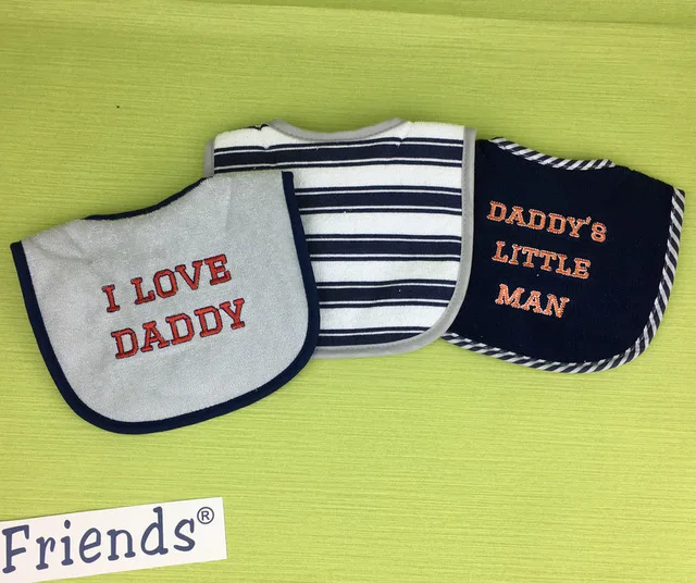02357 i love daddy Детские слюнявчики menino, 3 шт./партия, милые Слюнявчики для малышей и тканые Слюнявчики, детские товары - Цвет: 02357 i love daddy
