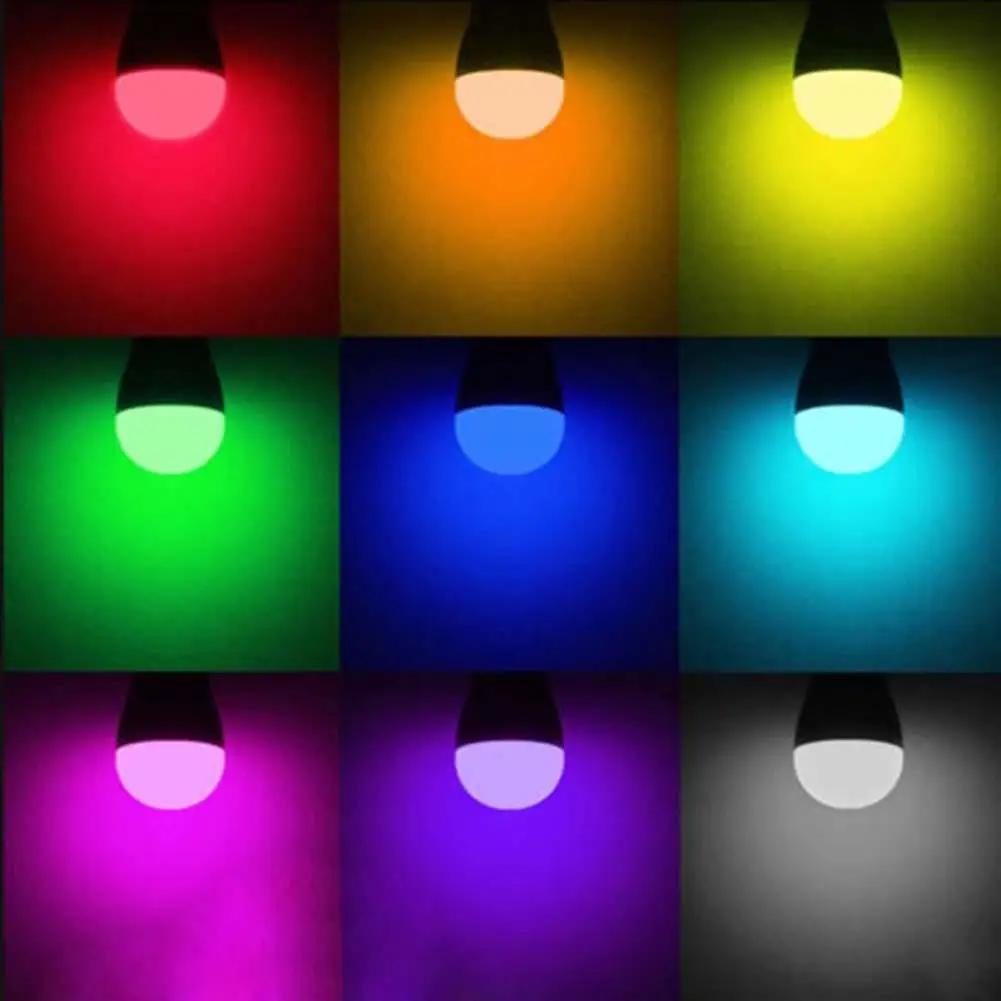 3 Вт E27 Светодиодная лампа RGB 16 цветов с беспроводным пультом дистанционного